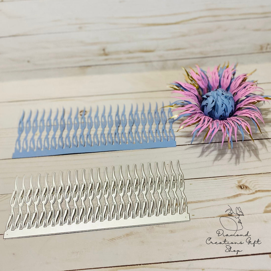 B109 Double Flame Pistil Die Cut *** Pistilo Doble Flama
