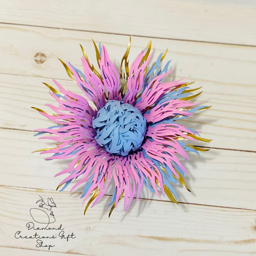 B109 Double Flame Pistil Die Cut *** Pistilo Doble Flama