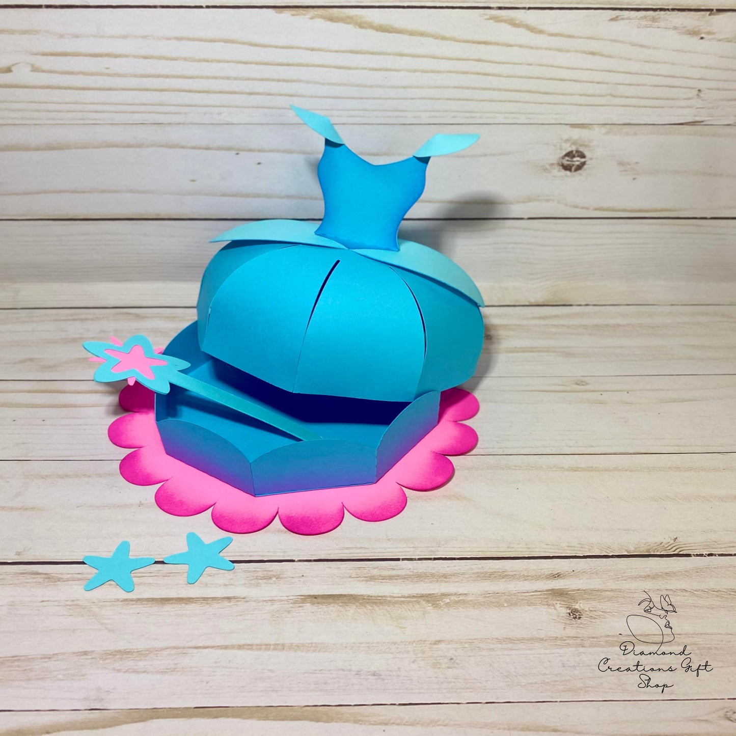 T1719 Caja Regalo Vestido Cenicienta *** Troquel Caja Vestido Cenicienta