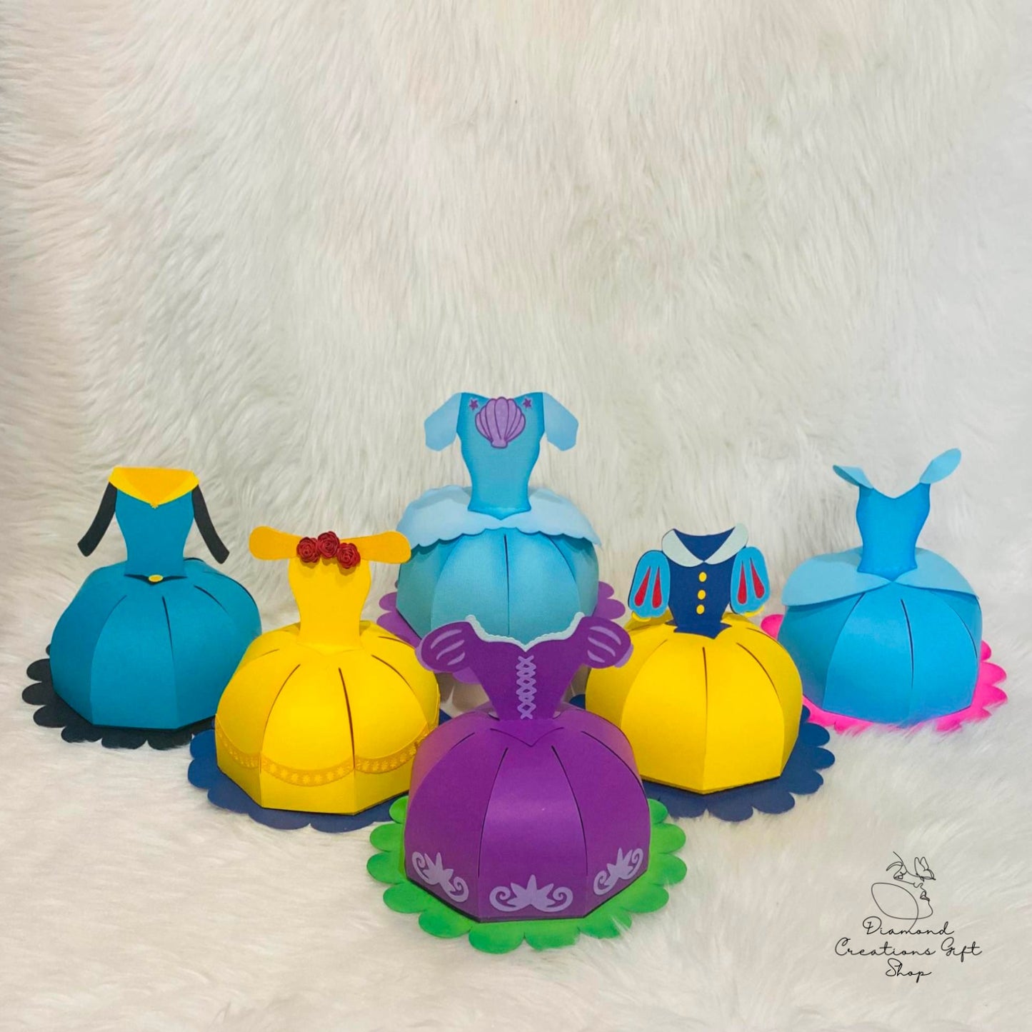 T1719 Caja Regalo Vestido Cenicienta *** Troquel Caja Vestido Cenicienta