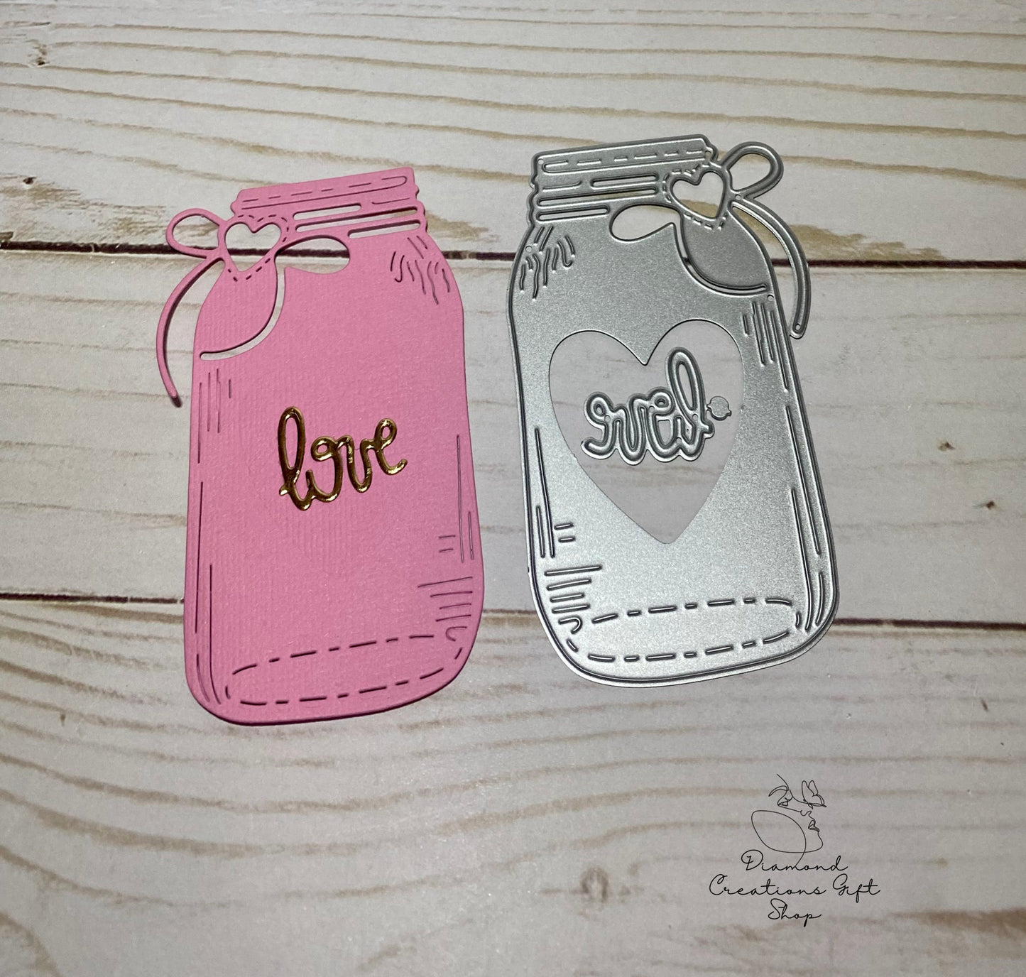 J806 Love Mason Jar *** Troquel Jarra Mason