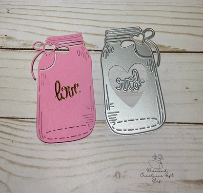 J806 Love Mason Jar *** Troquel Jarra Mason