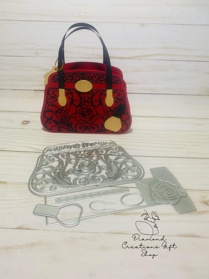 U1813 Elegante Monedero Rosa *** Troquel de Cartera con Rosas