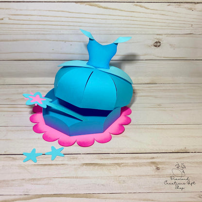T1719 Caja Regalo Vestido Cenicienta *** Troquel Caja Vestido Cenicienta