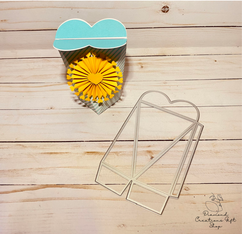 T1828 Half Slanted Heart Box *** Troquel de Caja Corazon