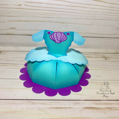 T1721 Caja Regalo Vestido Sirenita *** Troquel Caja Vestido Sirenita